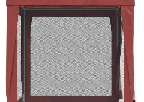 Cort de petrecere cu 4 pereți din plasă, roșu, 2x2 m, HDPE - 4/5