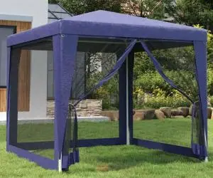 vidaXL Cort de petrecere, 4 pereți de plasă, albastru, 2,5x2,5 m, HDPE