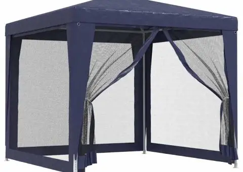 Cort de petrecere, 4 pereți de plasă, albastru, 2,5x2,5 m, HDPE - 2/5