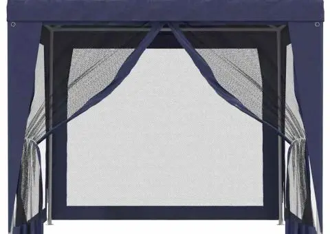 Cort de petrecere, 4 pereți de plasă, albastru, 2,5x2,5 m, HDPE - 3/5