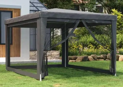 Cort de petrecere cu 4 pereți din plasă, antracit, 3x4 m, HDPE - 1/5