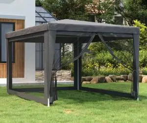 vidaXL Cort de petrecere cu 4 pereți din plasă, antracit, 3x4 m, HDPE