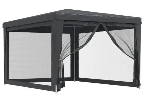 Cort de petrecere cu 4 pereți din plasă, antracit, 3x4 m, HDPE - 2/5