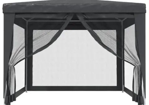 Cort de petrecere cu 4 pereți din plasă, antracit, 3x4 m, HDPE - 3/5