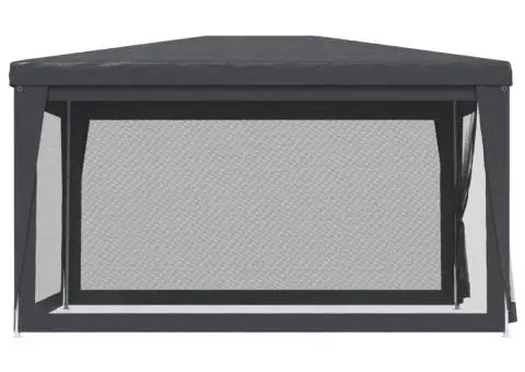 Cort de petrecere cu 4 pereți din plasă, antracit, 3x4 m, HDPE - 4/5