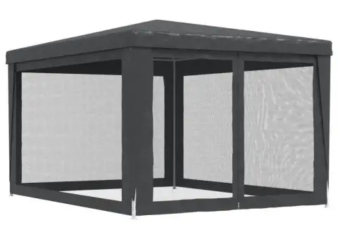 Cort de petrecere cu 4 pereți din plasă, antracit, 3x4 m, HDPE - 5/5