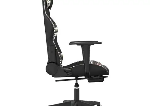 Scaun de gaming masaj/suport picioare negru/Camuflaj piele eco - 5/5