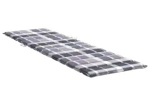 Pernă de șezlong, gri carouri, 200x70x3 cm, textil Oxford - 4/5
