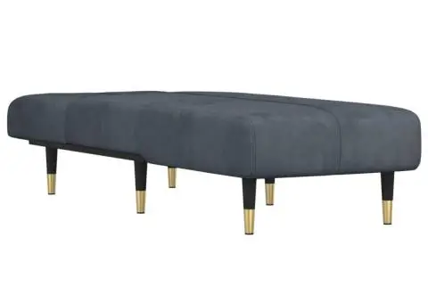 Șezlong, gri închis, catifea - 3/5