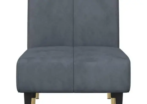 Șezlong, gri închis, catifea - 4/5