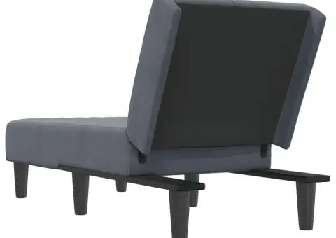 Șezlong, gri închis, catifea - 5/5