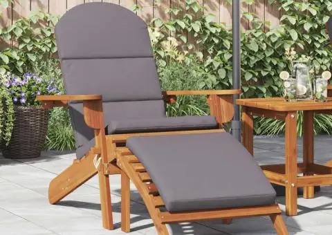 Scaun de grădină Adirondack & suport picioare lemn masiv acacia - 1/5