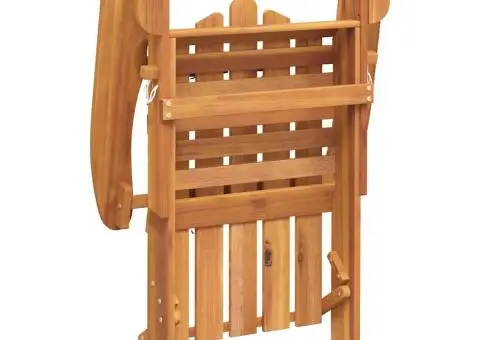 Scaun de grădină Adirondack & suport picioare lemn masiv acacia - 3/5