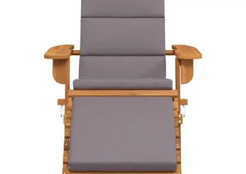 Scaun de grădină Adirondack & suport picioare lemn masiv acacia - 4/5