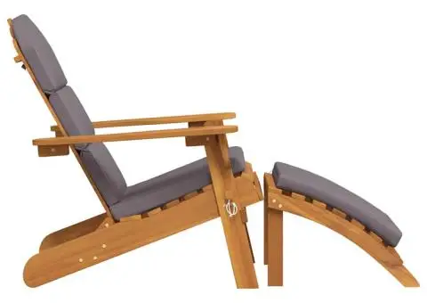 Scaun de grădină Adirondack & suport picioare lemn masiv acacia - 5/5