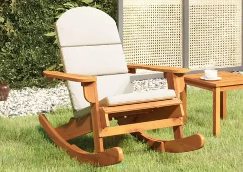 Scaun de grădină Adirondack cu perne, lemn masiv acacia - 1/5