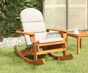 vidaXL Scaun de grădină Adirondack cu perne, lemn masiv acacia