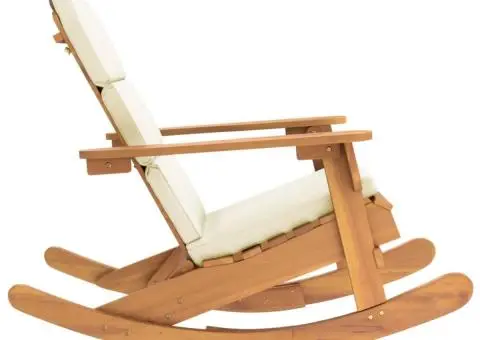 Scaun de grădină Adirondack cu perne, lemn masiv acacia - 4/5