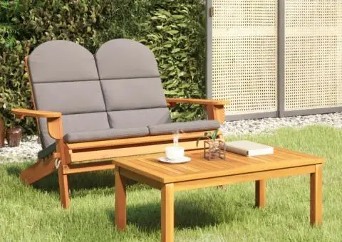 Set mobilier de grădină Adirondack, 2 piese, lemn masiv acacia - 1/5