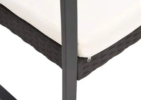 Set mobilier de grădină cu perne, 5 piese, maro, PP ratan - 4/5