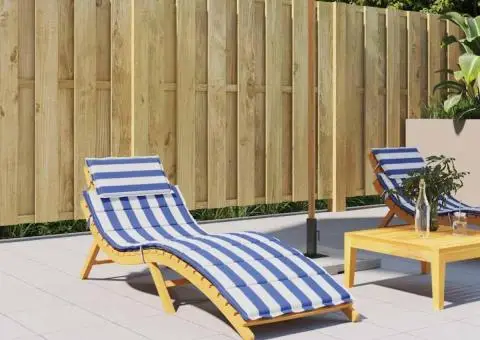 Pernă șezlong cu dungi albastre și albe, țesătură Oxford - 1/5