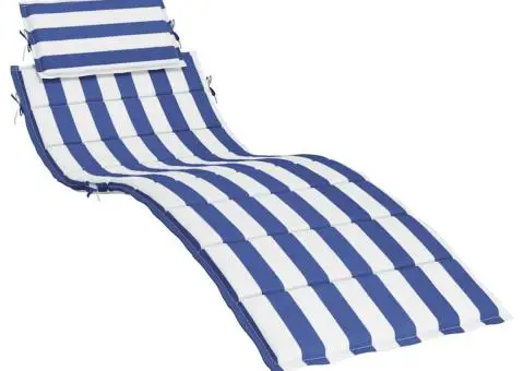 Pernă șezlong cu dungi albastre și albe, țesătură Oxford - 2/5