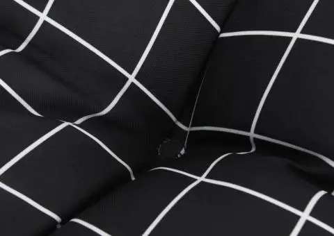 Pernă bancă de grădină, negru carouri, 120x50x7 cm, textil - 5/5