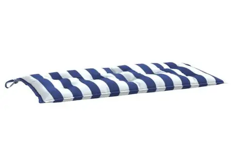 Perne bancă grădină, 2 buc., albastru&alb, 100x50x7 cm, textil - 5/5