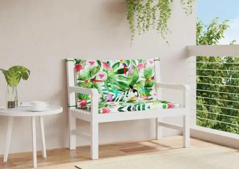 Perne bancă de grădină 2 buc. multicolor 100x50x7 cm textil - 1/5