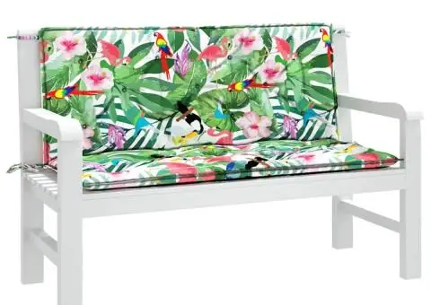 Perne bancă de grădină 2 buc. multicolor 120x50x7 cm textil - 4/5