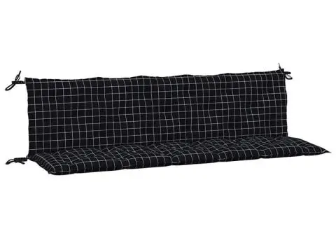 Perne bancă de grădină, 2 buc., negru carouri, textil oxford - 2/5