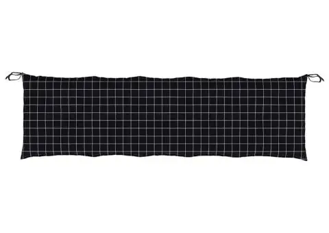 Perne bancă de grădină, 2 buc., negru carouri, textil oxford - 5/5