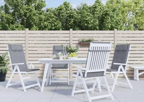 Perne scaun cu spătar înalt 6 buc, gri, țesătură Oxford - 1/5