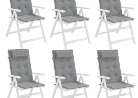 Perne scaun cu spătar înalt 6 buc, gri, țesătură Oxford - 4/5