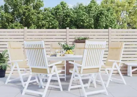 Perne de scaun cu spătar înalt, 6 buc, bej, țesătură Oxford - 1/5