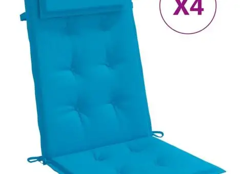 Perne de scaun cu spătar înalt, 4 buc, bleu, țesătură Oxford - 2/5