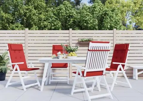 Perne scaun cu spătar înalt 4 buc, roșu, țesătură Oxford - 1/5