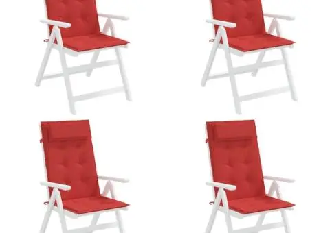 Perne scaun cu spătar înalt 4 buc, roșu, țesătură Oxford - 4/5