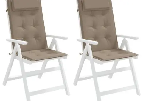 Perne scaun cu spătar înalt, 2 buc, gri taupe, țesătură Oxford - 4/5