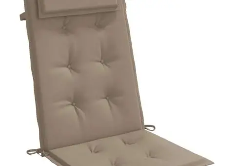 Perne scaun cu spătar înalt, 2 buc, gri taupe, țesătură Oxford - 5/5