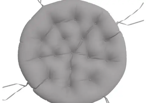 Pernă rotundă gri, Ø 100 x11 cm, țesătură Oxford - 2/5