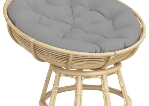 Pernă rotundă gri, Ø 100 x11 cm, țesătură Oxford - 3/5