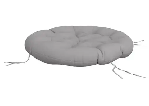 Pernă rotundă gri, Ø 100 x11 cm, țesătură Oxford - 4/5