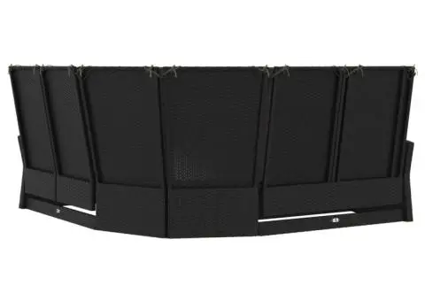 Canapea de colț rabatabilă cu perne, negru, poliratan - 4/5