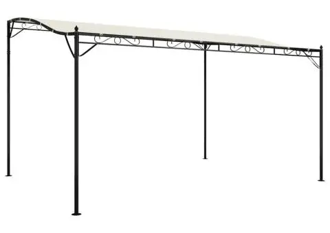 Baldachin, crem, 4x3 m 180 g/m², țesătură și oțel - 2/5