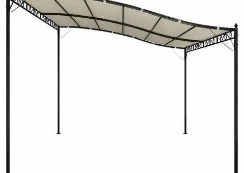 Baldachin, crem, 4x3 m 180 g/m², țesătură și oțel - 5/5