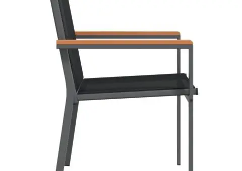 Scaune de grădină, 2 buc., negru, 55x61,5x90 cm, textilenă&oțel - 5/5