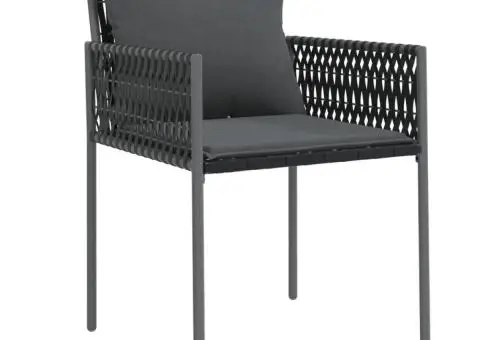 Scaune de grădină cu perne 2 buc. negru 54x61x83 cm poliratan - 3/5