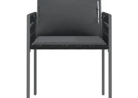 Scaune de grădină cu perne 2 buc. negru 54x61x83 cm poliratan - 4/5