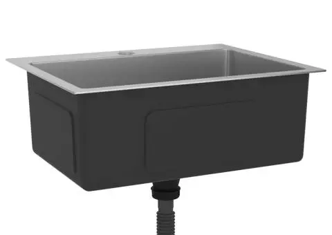 Chiuvetă de bucătărie lucrată manual, oțel inoxidabil - 4/5